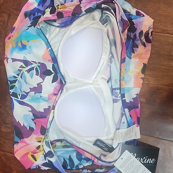 NWT Maxine of Hollywood Garden Party One Piece Swim Dress - Picture 5 of 13